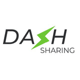 Logo of DASHSharing with a green arrow symbol on a white background